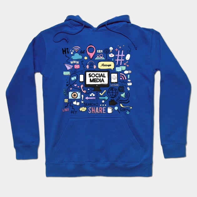 Social Media Theme Hoodie by Mako Design 